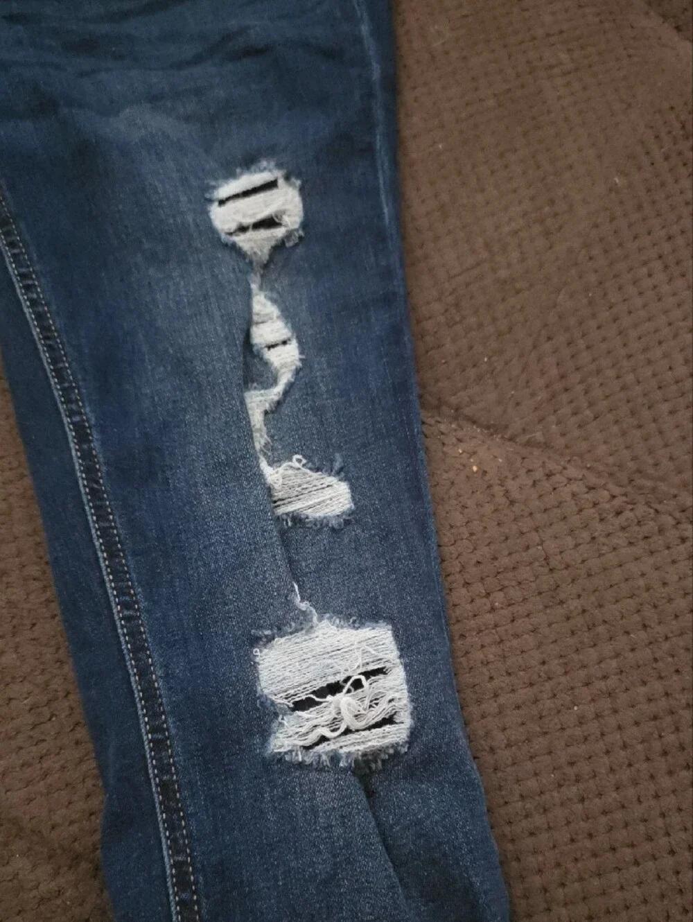JUSTICE: Dark Blue Distressed Girls Jeans